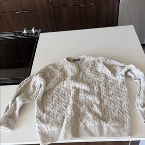 Brandy Melville Cable Knit Crewneck Sweater - Heather